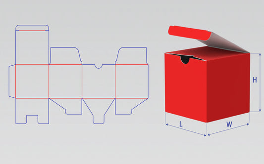 Quadratische Schachtel mit Einstecklasche